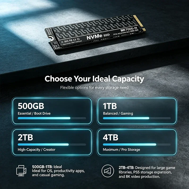 MI7000N 500GB 1TB 2TB 4TB M.2  - M.2 Nvme 4Tb Pcie 4.0 Ssd 评论和价格