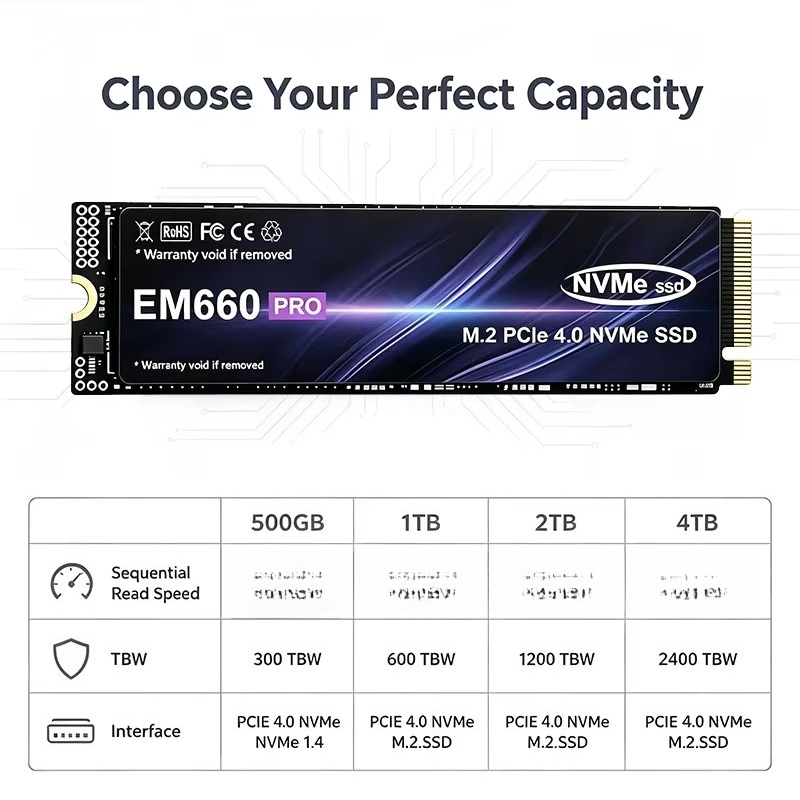 EM660 M.2 NVMe PCIe 4.0 SSD 50 - M.2 Nvme 4Tb Pcie 4.0 Ssd 评论和价格